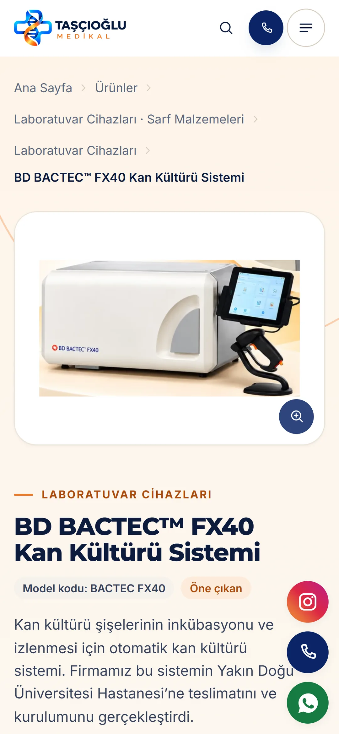 A product page on a phone.